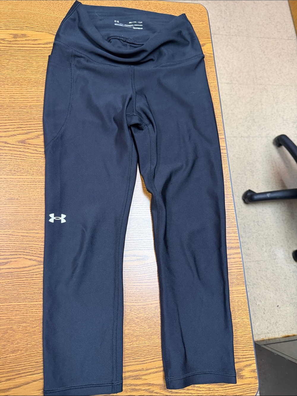Under Armour Black Girls' Performance Leggings with Reflective Logo